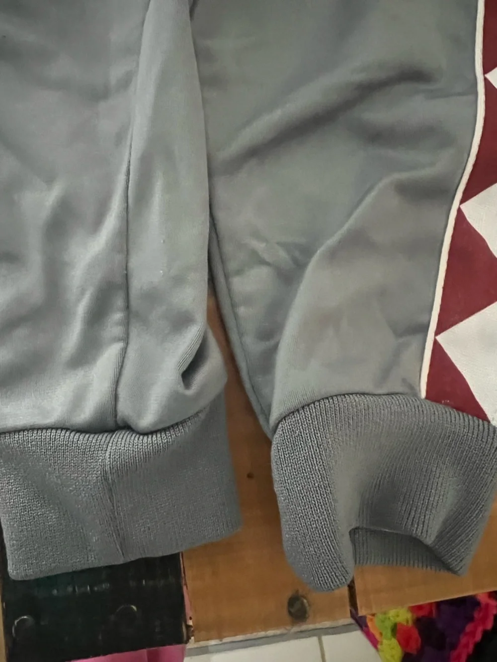 Hurley Two-Piece Track Set Shark Teeth Gray Maroon Pants Jacket